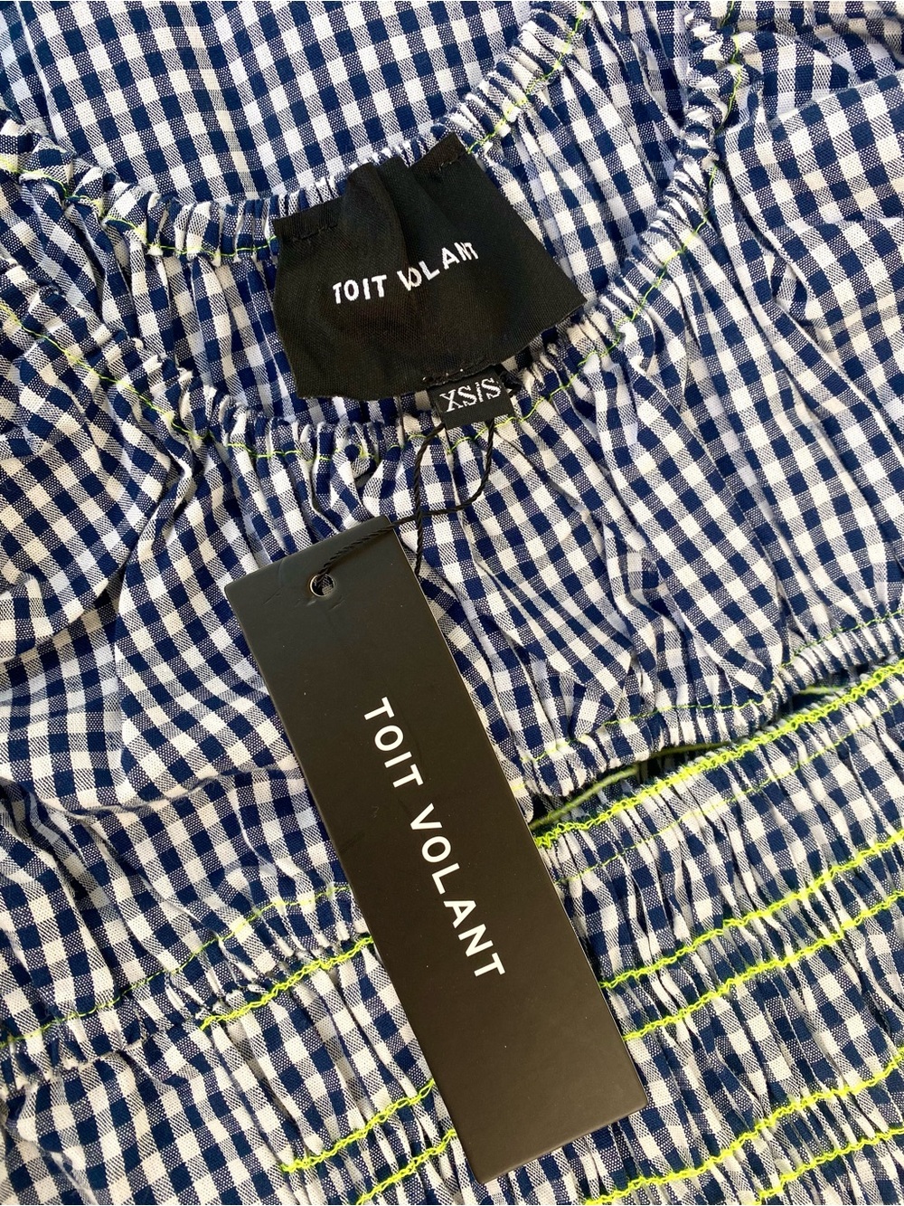 Toit Volant NWT Gingham Bella Smocked Cutout Maxi Dress, XS/S - Picture 7 of 10